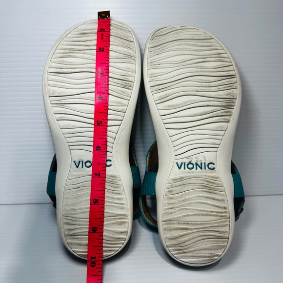 Vionic Terra Women's Teal Leather Sandals Size 7.5 - Picture 13 of 13